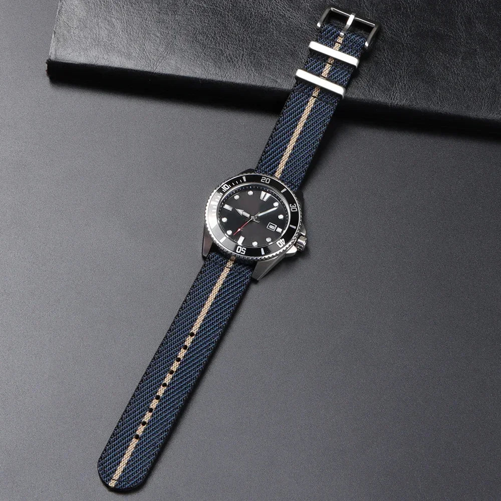 20 22mm Nylon Strap for Tudor for Omega Watch Band Woven Canvas Fabric Band for Seiko Men Military Sport Quick Release Bracelet