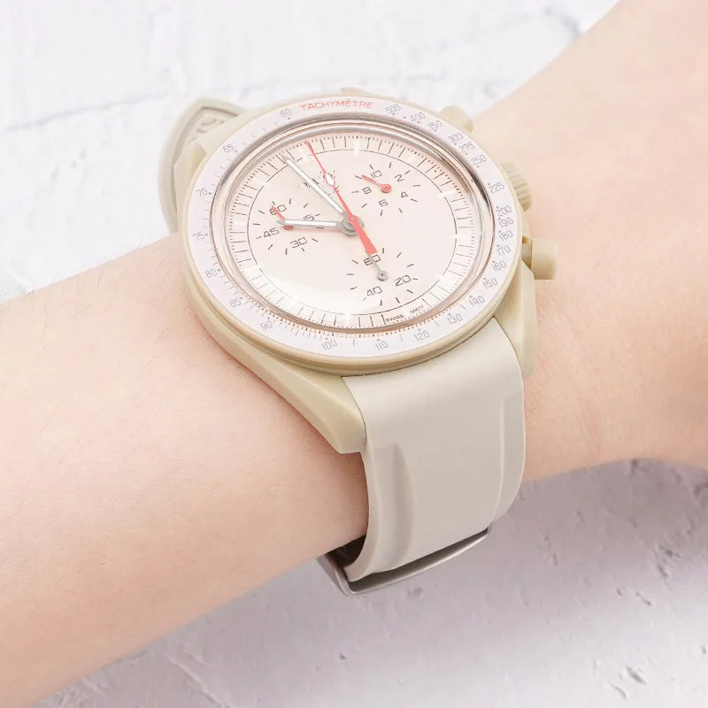 Curved End Rubber Watchband 20mm for Omega for Moonswatch Men Women Waterproof Sports Watch Strap Band For Brand Watches