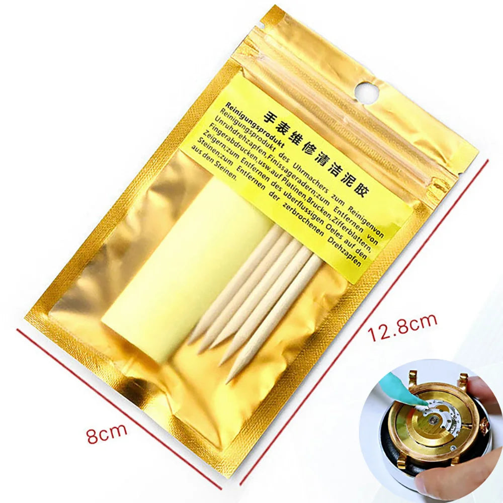1set Watch Repair Solid Wood Cleaning Stick Mud Willow Wood Stick Suitable for Movement Repair Dial Cleaning Tool Wooden Strip