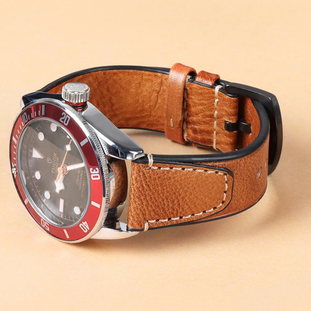 Retro Genuine Leather Watchband for Seiko Snxs79 Watch Straps Men Women for Rolex Oyster 18mm 20mm 22mmWrist Belt Bracelet