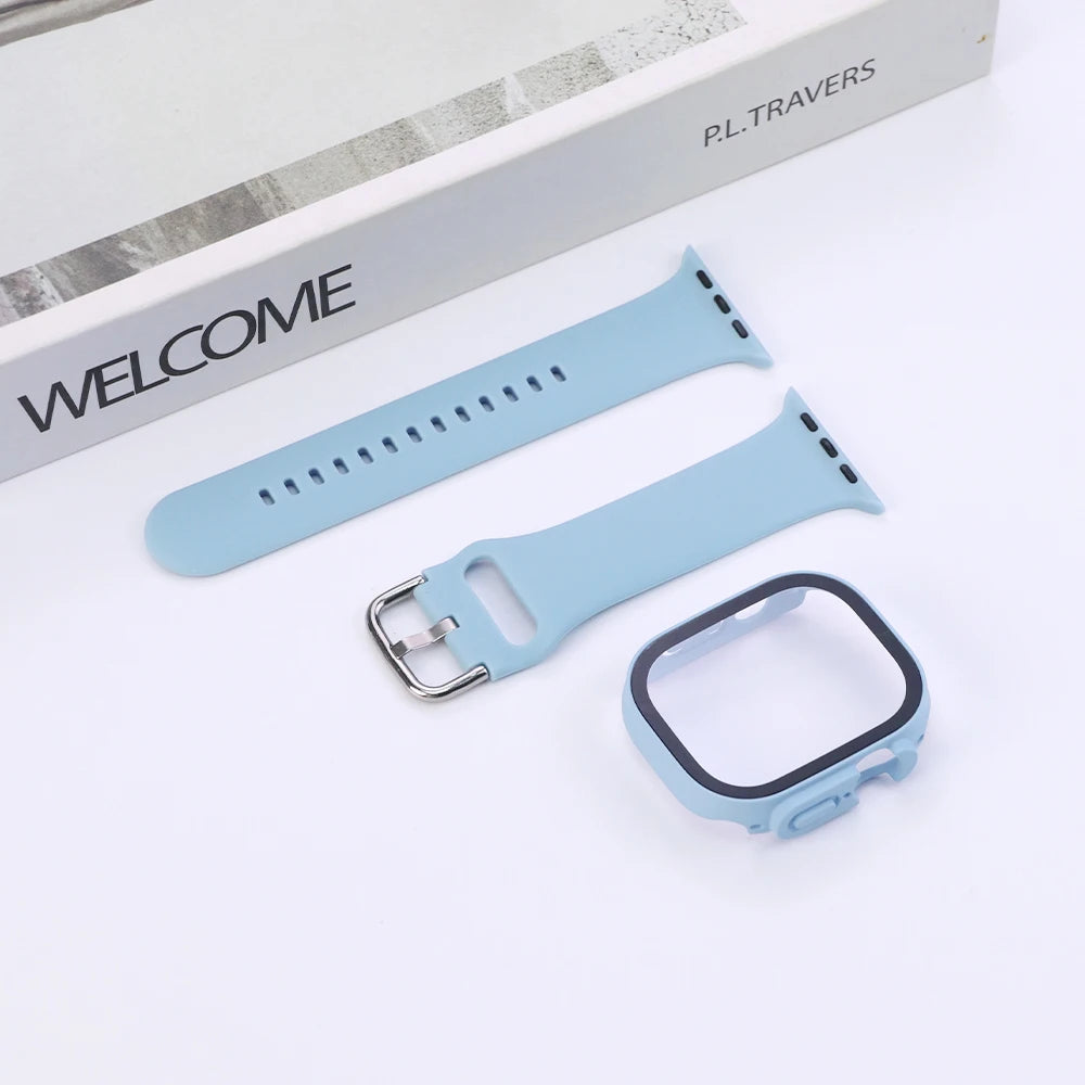 PC Cover Band For Apple Watch Series 10 42 46mm Ultra 49mm Strap Protector Case Smartwatch Accessory For Iwatch 9 8 41 44 45mm