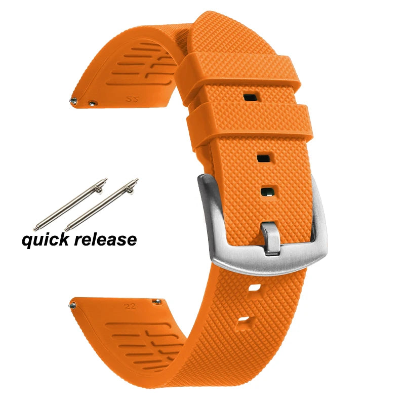 Classic Tropical  FKM Rubber Watch Strap for Seiko 20mm 22mm Watchband for Oris Wristbelt for Fossil Replaement Bracelet Belt