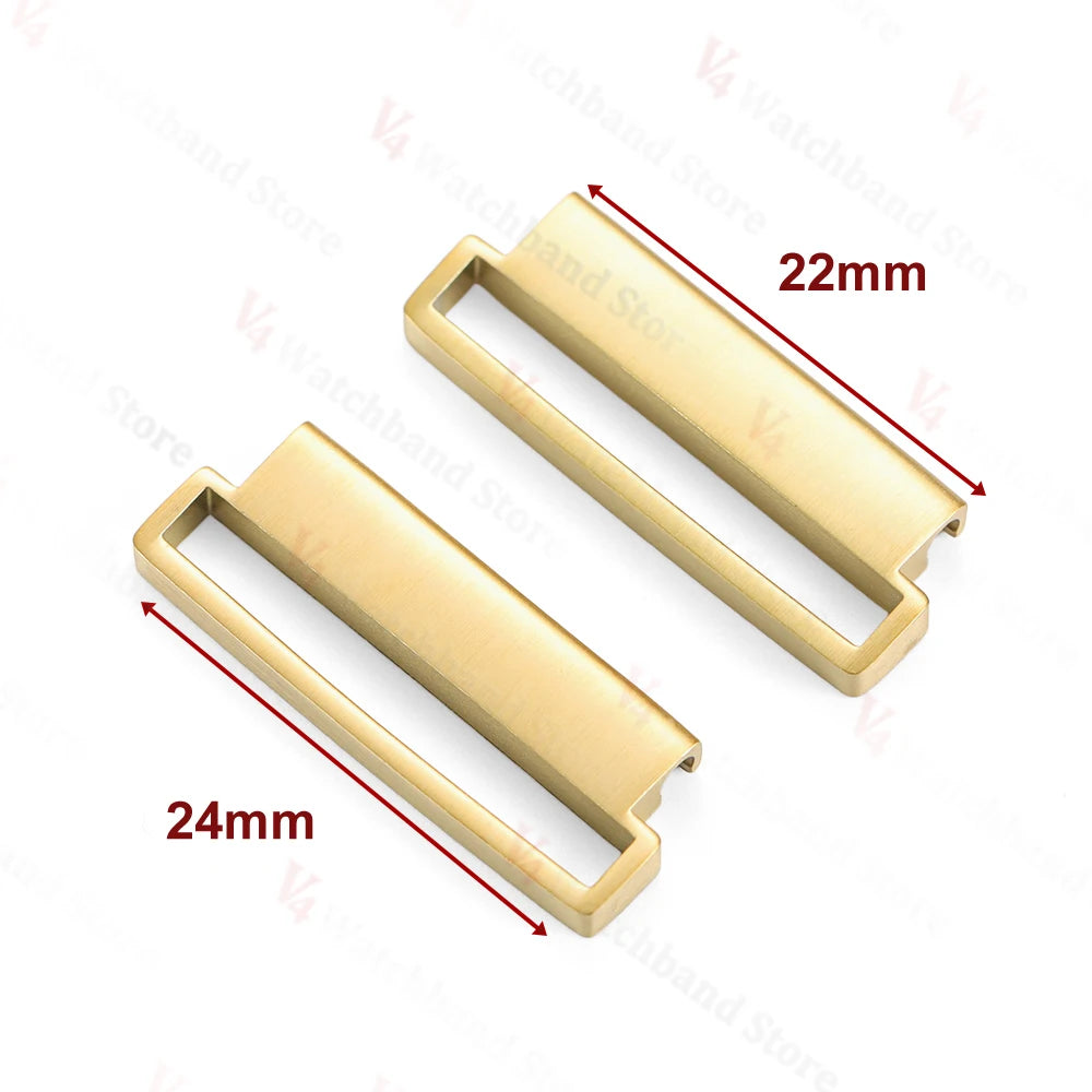 1Pair Watch Connector 20mm to 22mm,22mm to 24mm Quick Release Stainless Steel Milanese Nylon Watch Strap Metal Adapter Accessory