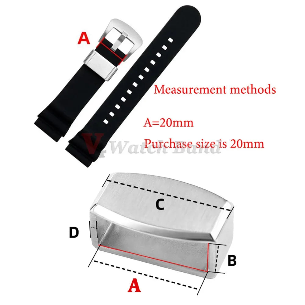 Stainless Steel Watch Buckle Ring for Seiko Band Heighten Keeper Metal Loop Holder 18mm 20mm Silver Pin Clasp Watch Acessories
