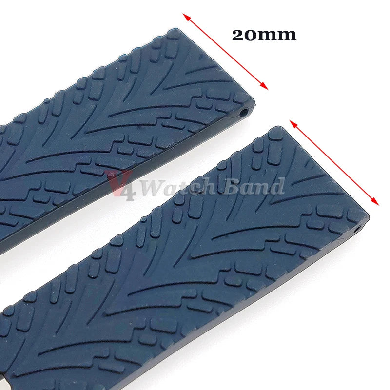 XXL Extended Length Big Size Wrist Strap 14+9cm for omega Watch Band for Rolex Waterproof Rubber Bracelet for Seiko 20mm 22mm