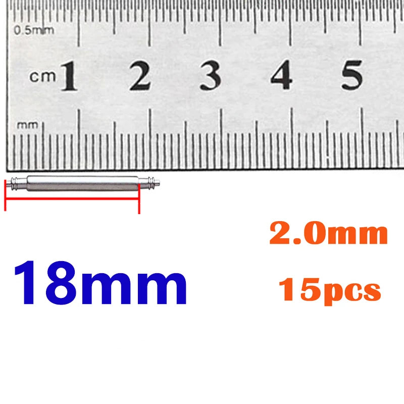 2mm Diameter Watch Spring Bar Watch Band Pin  Accessories Part Stainless Steel Spring Rod Link Pins 16mm 20mm 22mm Strap pins