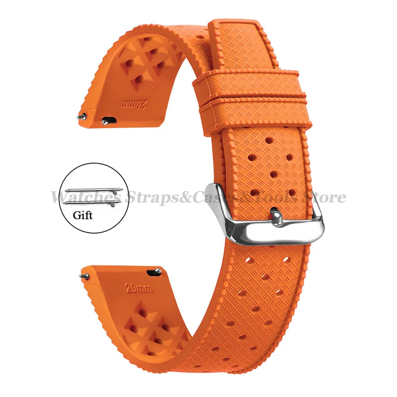 20mm Rubber Strap for Omega for Swatch for Moonswatch Watch Strap Soft Silicone Waterproof Sport Wristband Women Men's Bracelet