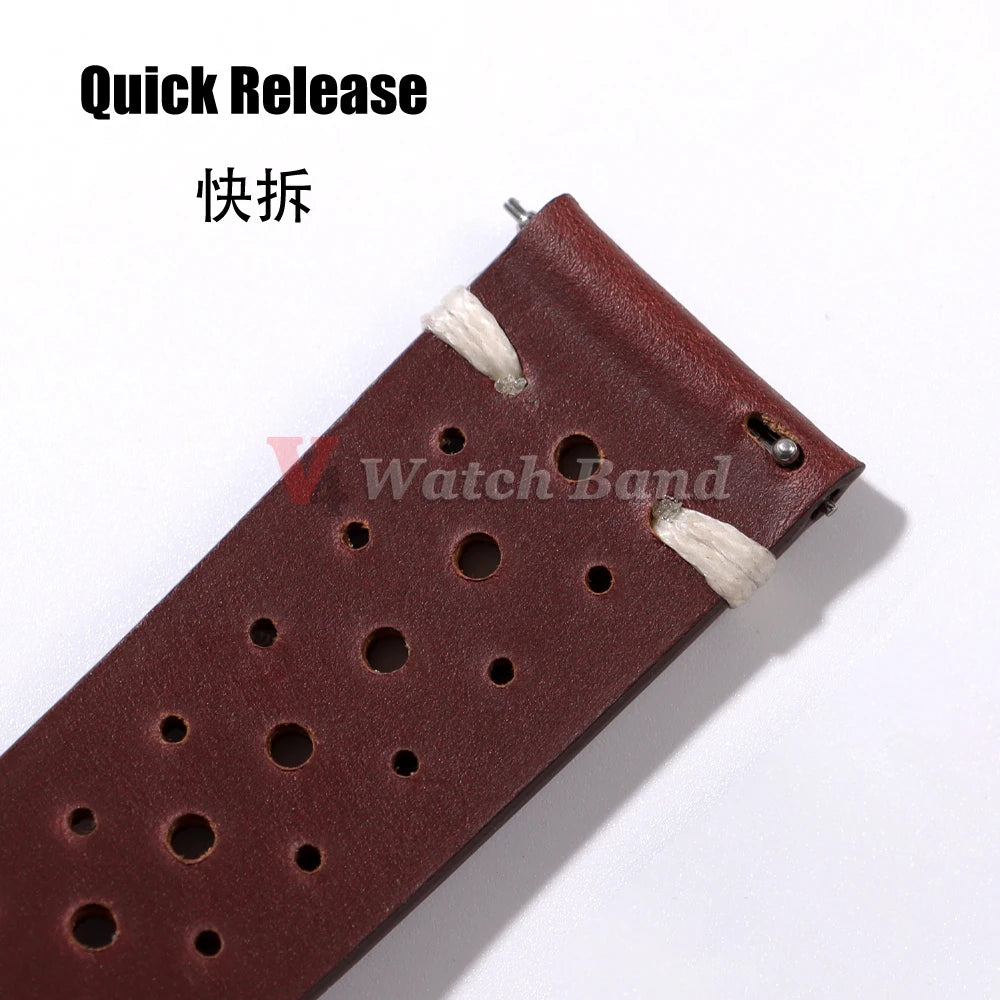 20mm 22mm Universal Genuine Cowhide Watch Band Solid Steel Buckle Vintage Strap for Men Women Breathable Bracelet Belt Accessory