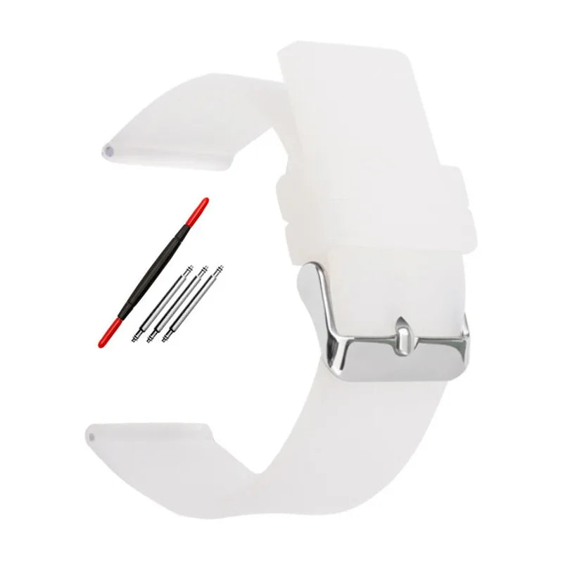 12 14mm 16mm 18mm 20mm 22mm 24mm Silicone Watch Strap Men Women Replace Bracelet Soft Rubber for Seiko for Huawei Watch Gt2/3/4