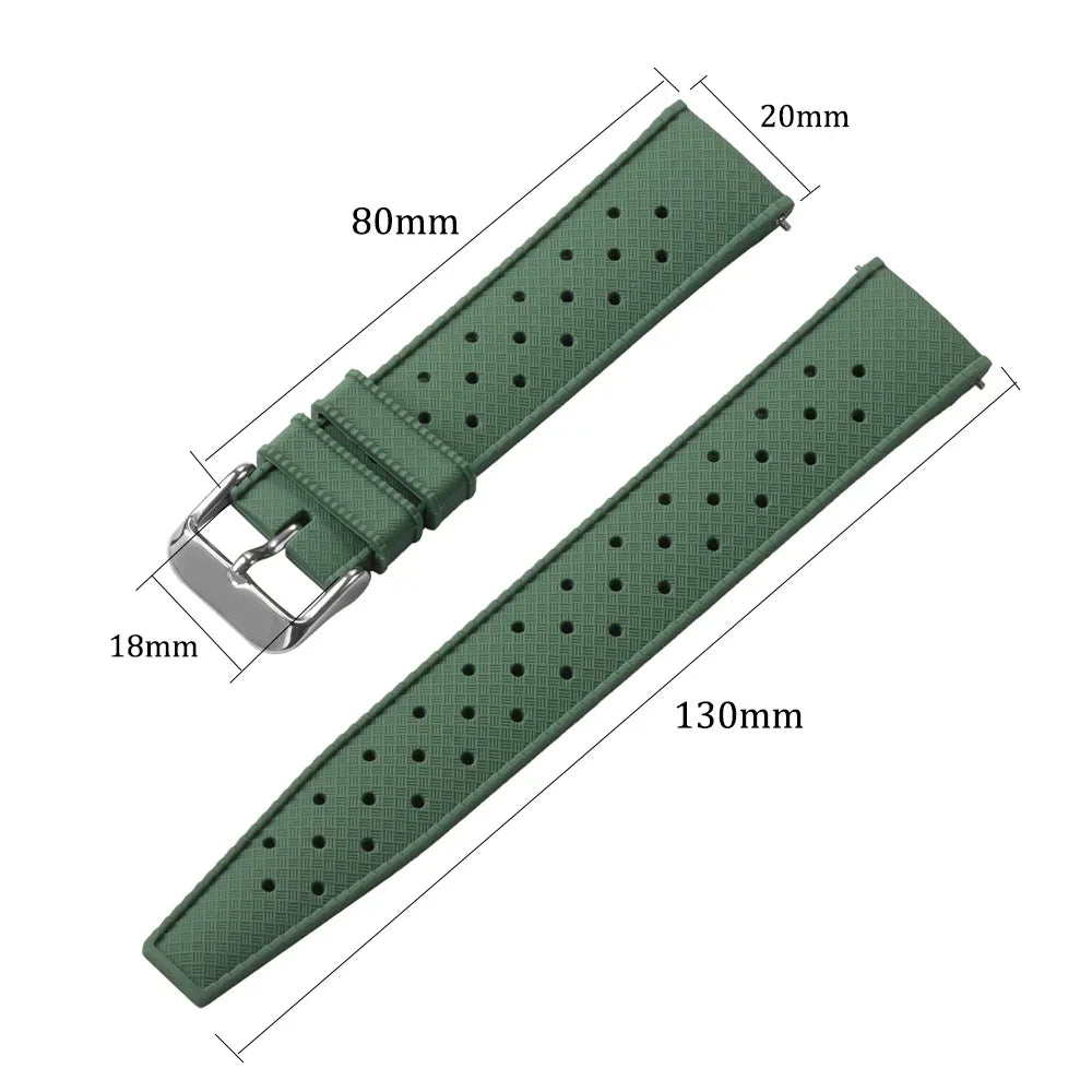18mm 20mm 22mm Tropic Silicone Watch Strap for Fossil for Seiko Bands for Oris for Omega Replace Rubber Bracelet Quick Release