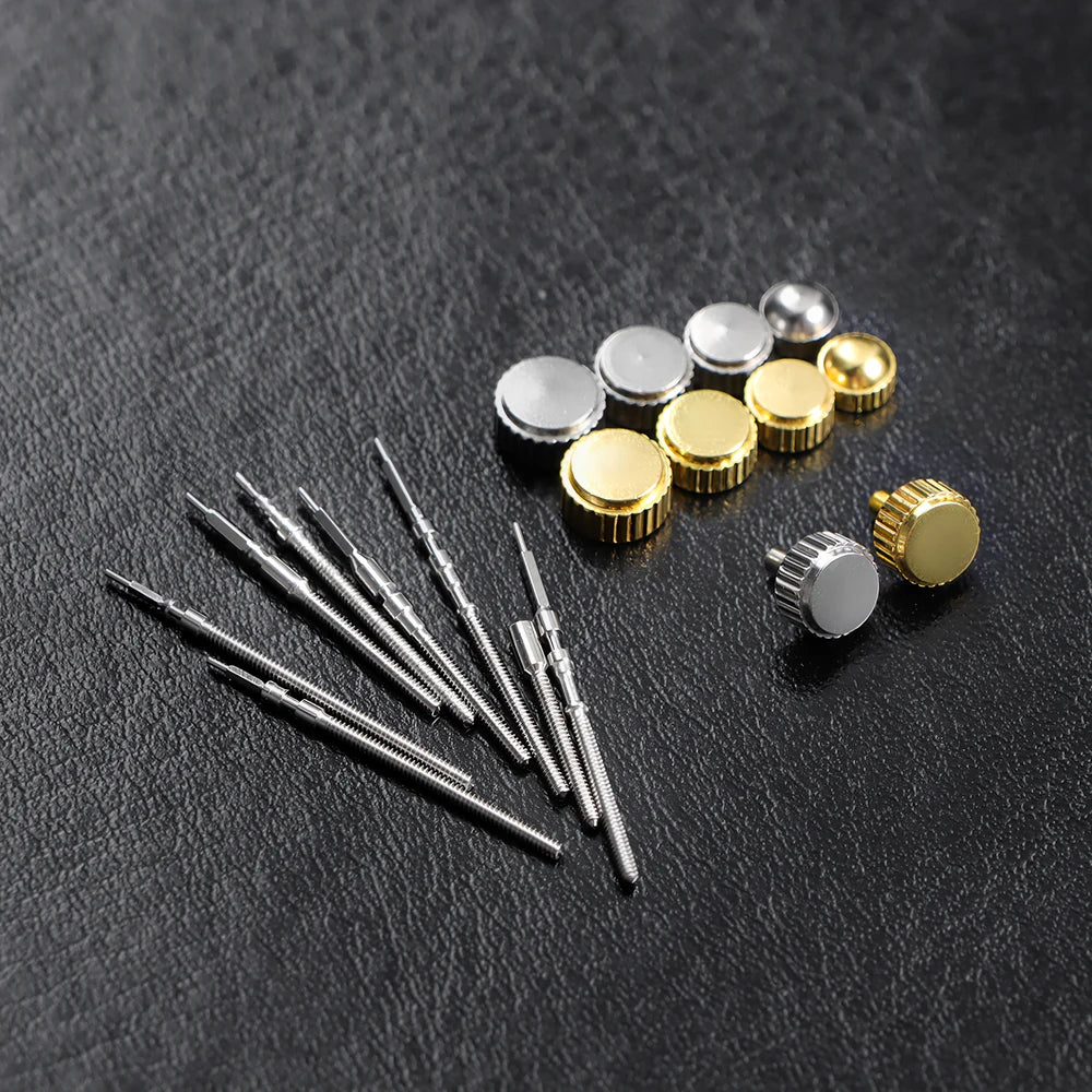 170Pcs/Box Watch Crown Parts Case Crown Fit NH34 NH35 NH36 NH38 Watch Stainless Steel Watch Repair Tool Kit Accessories Kits