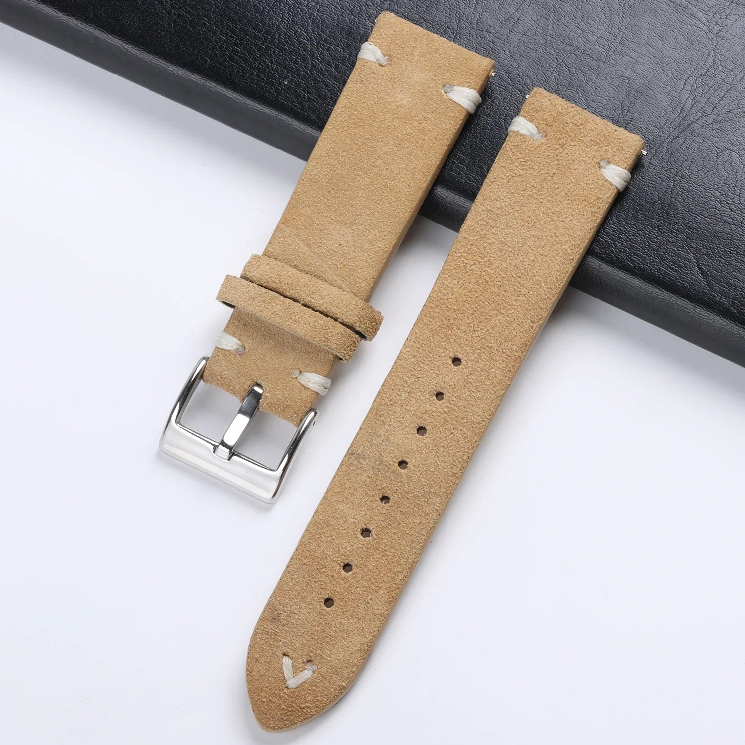 Suede Genuine Leather Watchband for Seiko Quick Release Watchband Accessories Vintage Handmade  High Quality  Strap 18 20mm 22mm