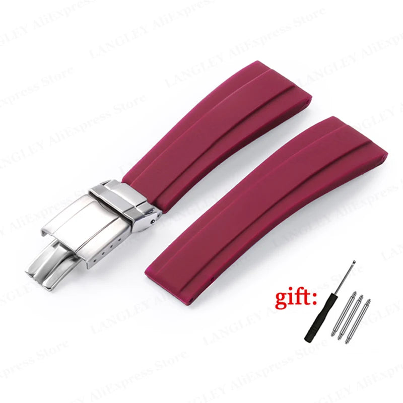 20mm Rubber Watch Strap for Rolex for Submariner for Daytona for Oysterflex Bracelet 20mm Universal Silicone Men Women Wristband