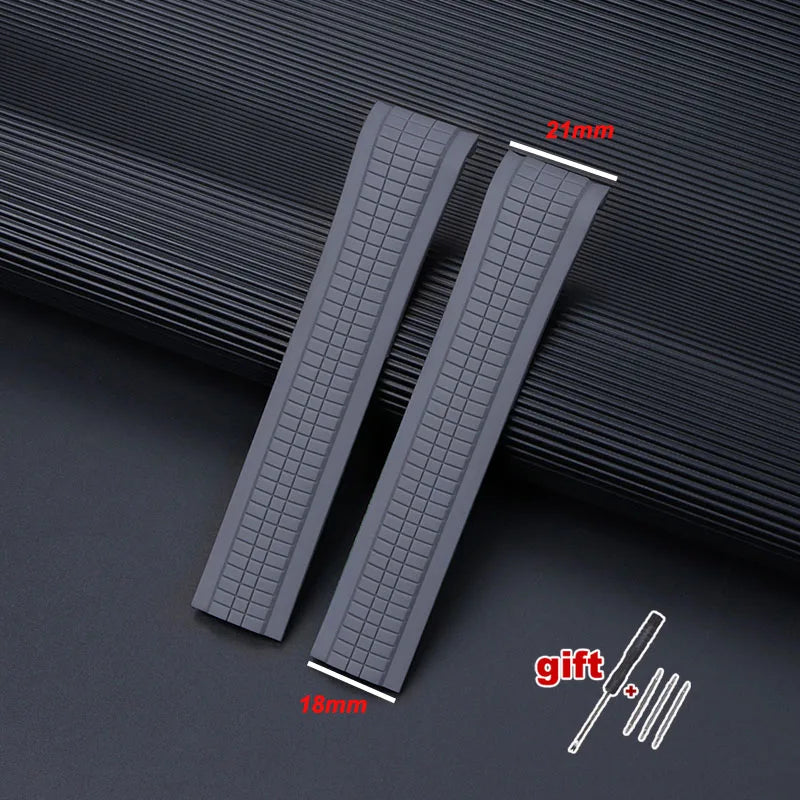 21mm Watch Strap for Patek Philippe Aquanaut Series 5164/5167 Waterproof Anti-Dust Rubber Watchband Silicone Bracelet