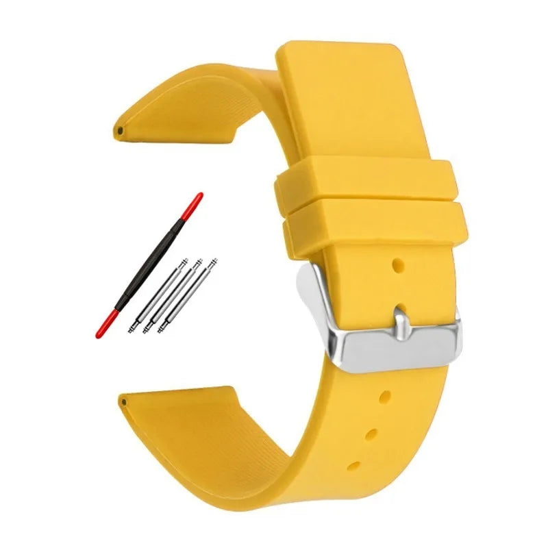 12 14mm 16mm 18mm 20mm 22mm 24mm Silicone Watch Strap Men Women Replace Bracelet Soft Rubber for Seiko for Huawei Watch Gt2/3/4