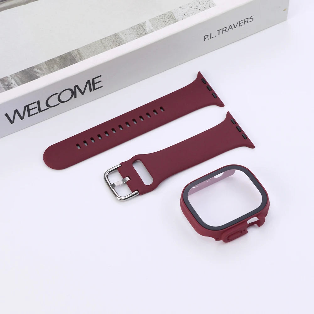 PC Cover Band For Apple Watch Series 10 42 46mm Ultra 49mm Strap Protector Case Smartwatch Accessory For Iwatch 9 8 41 44 45mm