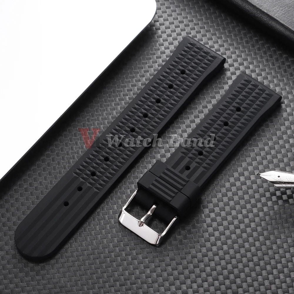 Premium Rubber Band for Seiko Watch Strap 20mm 22mm Flat-end Universal Silicone Rubber Bracelet Wrist Strap Soft for Smartwatch