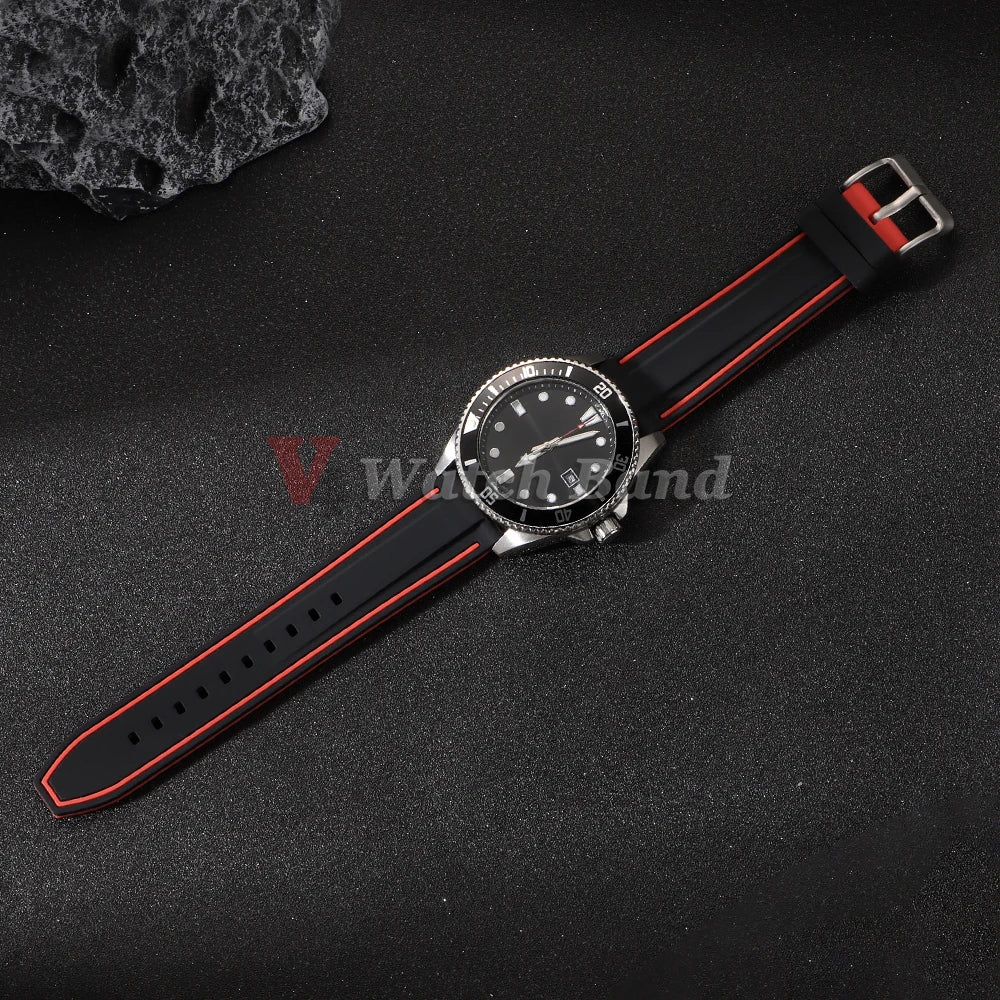 Silicone Watch Band 20mm 22mm 24mm Soft Quick Release Rubber Watch Straps for Samsung Galaxy for Garmin for Huawei Watch