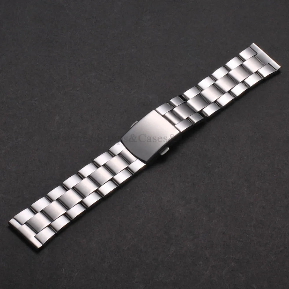 Stainless Steel Watch Strap Folding Buckle Silver Gold Women Men Bracelet 18mm 20mm 22mm for Huawei Watch Gt3/Gt4 46mm Wristband