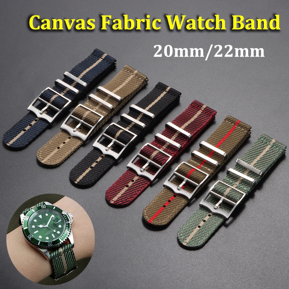 20 22mm Nylon Strap for Tudor for Omega Watch Band Woven Canvas Fabric Band for Seiko Men Military Sport Quick Release Bracelet
