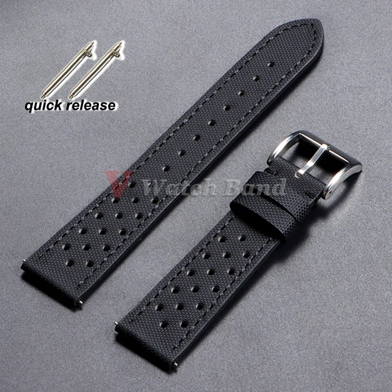 Qucik Release Quality Sailcloth Watch Strap 18/20/22mm for Tag Heuer for Seiko for Omega Waterproof Fabric Oxford Leather Band