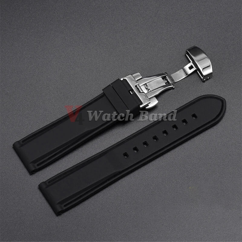 Quick Release Silicone Strap for Seiko 5 skx turtle Men Women Sport Waterproof Watch Band 18mm 20mm 22mm 24mm Butterfly Buckle