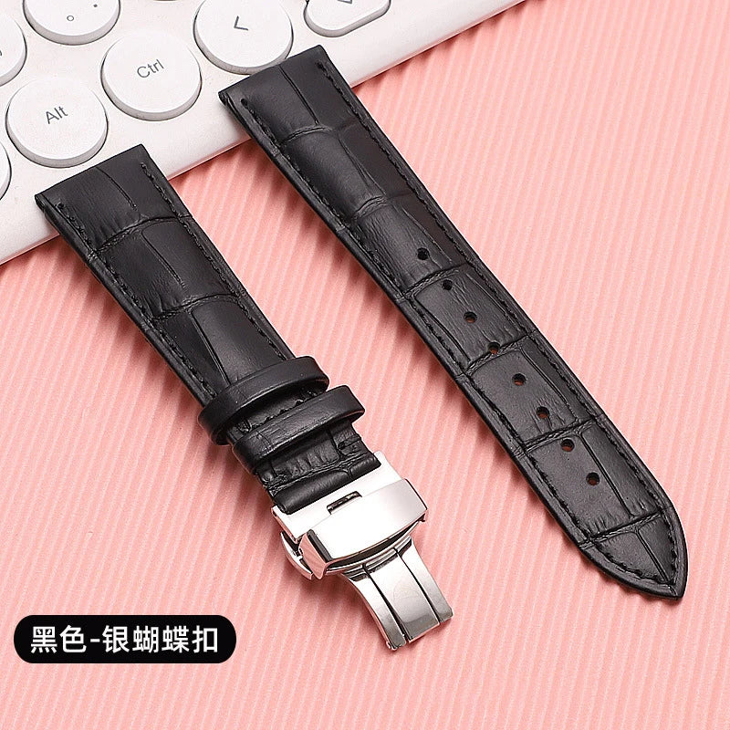 18mm 20mm 22mm 24mm Crocodile Pattern Straps for Wrist Bracelet for Seiko Vintage Leather Watch Band for Omega Butterfly Buckle