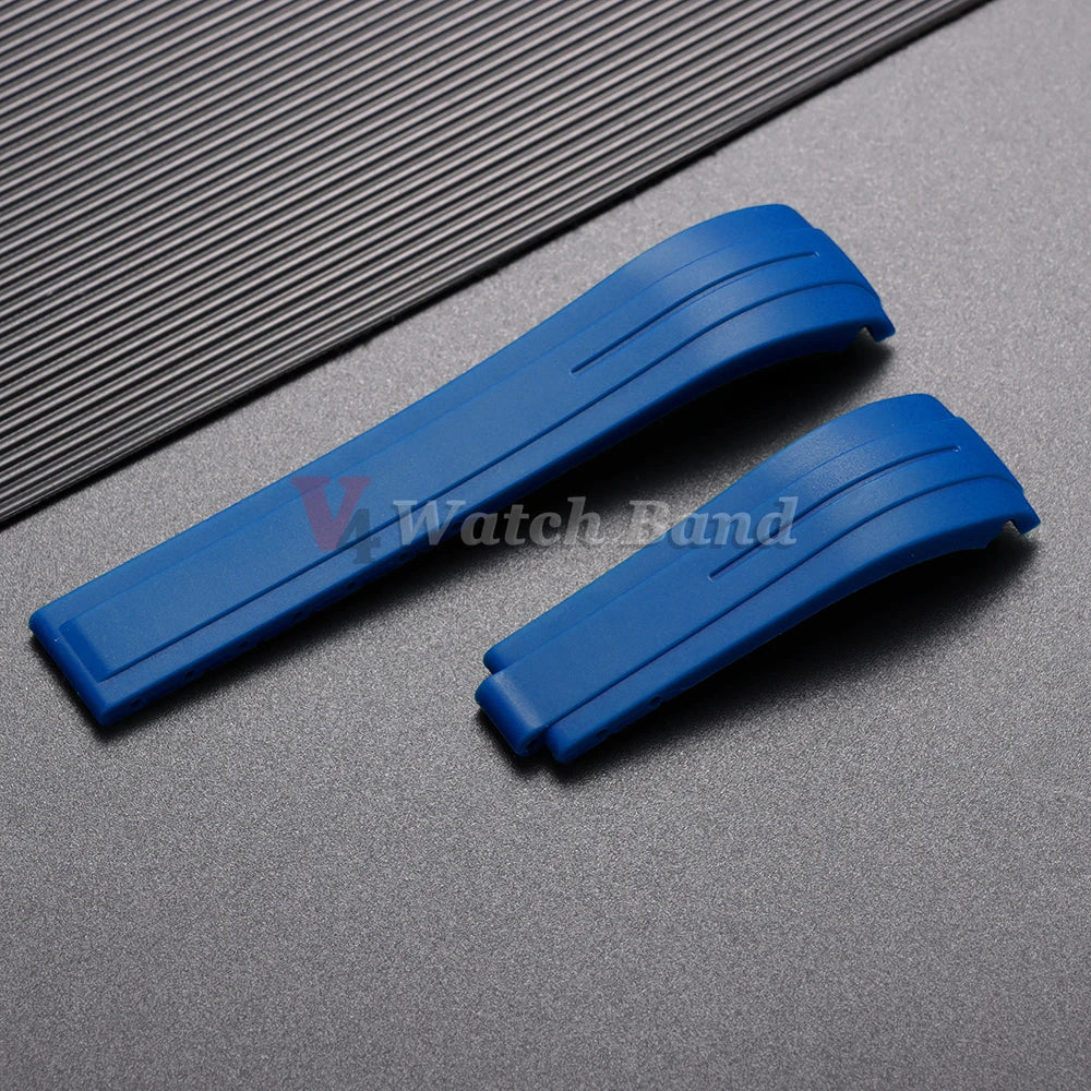 Arc Rubber Watchband 20 21mm 22mm for Rolex Daytona Yacht-Master Ultra Flexible Comfortable Silicone Curved Strap for Rolex 20mm