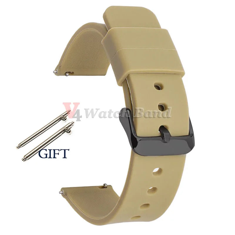 Universal Watch Straps 20mm 22mm 24mm 14mm 16mm 18mm Quick Release Silicone Band for Samsung for Huawei Women&Men Accessories