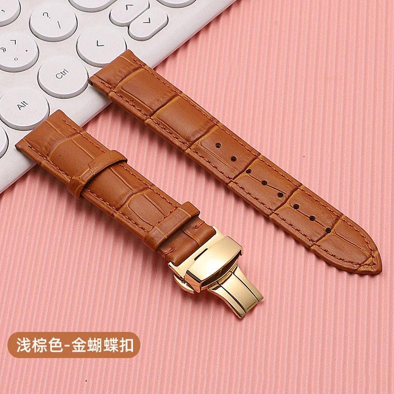 18mm 20mm 22mm 24mm Crocodile Pattern Straps for Wrist Bracelet for Seiko Vintage Leather Watch Band for Omega Butterfly Buckle