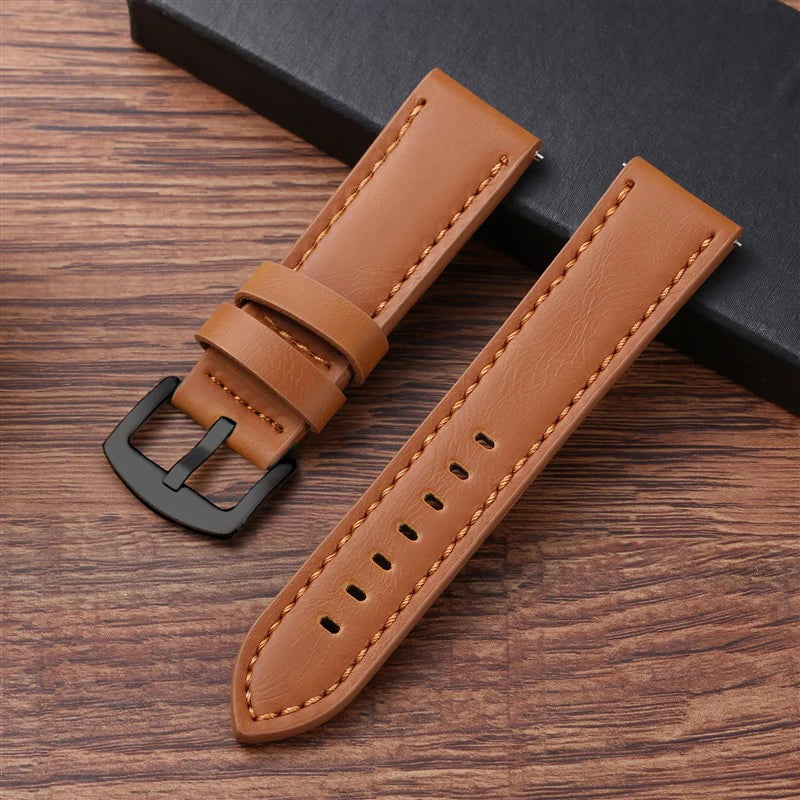 18mm 20mm 22mm 24mm Vintage PU Leather Strap Quick Release Universal Cowhide Watch Band Bracelet Sport Wristbelt Accessories