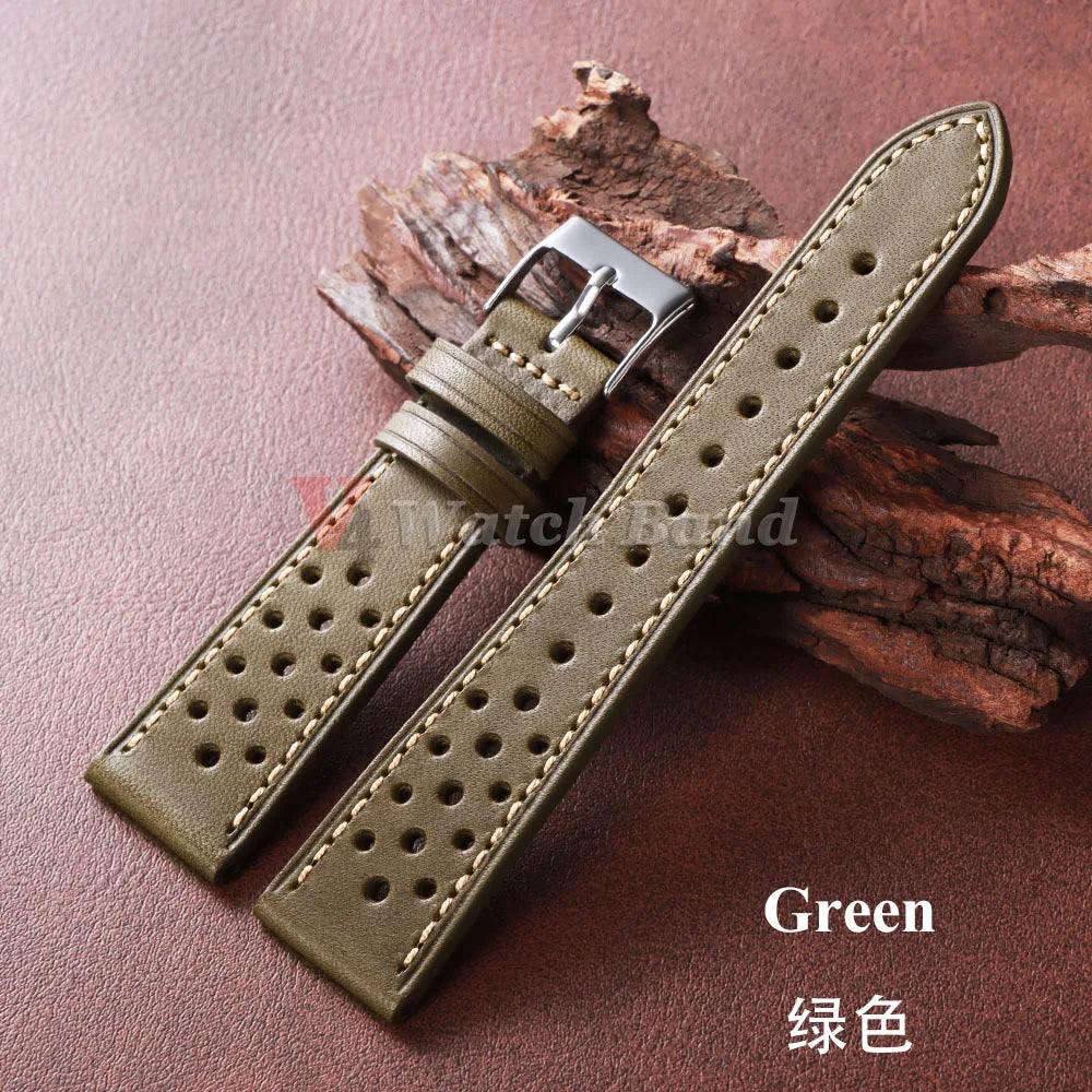 18/20/22mm Universal Genuine Cowhide Watch Band  for Samsung Watch 8/7/6/5/4/3 Vintage Straps Breathable Bracelet Belt Accessory