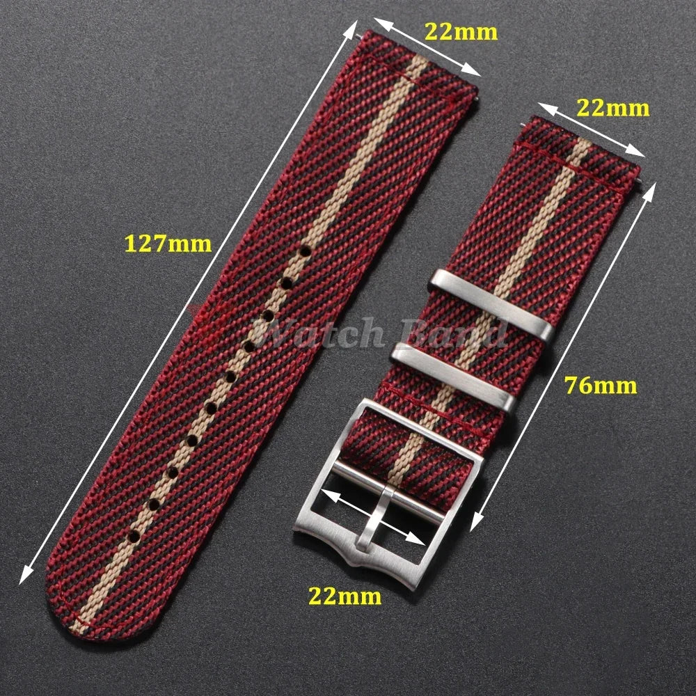 20 22mm Nylon Strap for Tudor for Omega Watch Band Woven Canvas Fabric Band for Seiko Men Military Sport Quick Release Bracelet