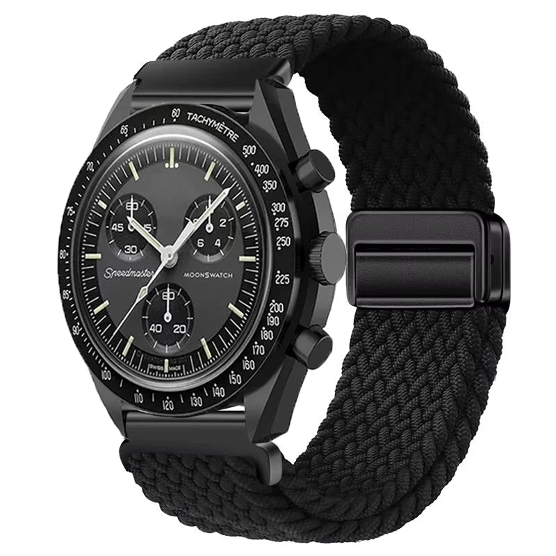 Nylon Loop Strap For Omega X Joint MoonSwatch Magnetic Weave Bracelet 20mm For Amazfit Active 2 GTR 42mm Samsung Gear S2 Classic