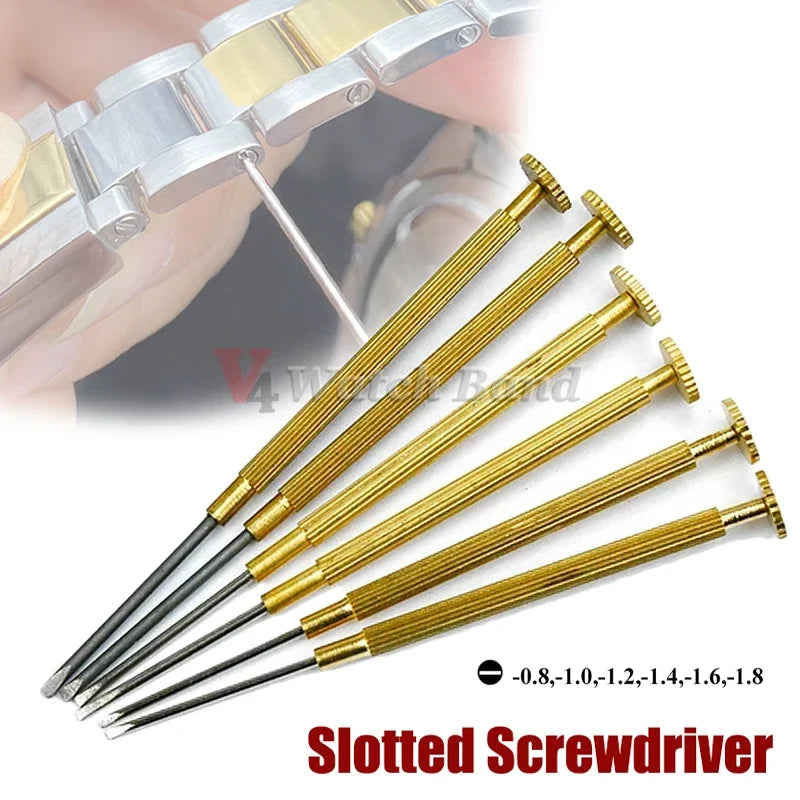 Metal Slotted Screwdriver for Rolex Watch Band Repair Tools 0.8 1.0 1.2 1.4 1.6 1.8mm Removal Install Screws Rod for Watchmaker