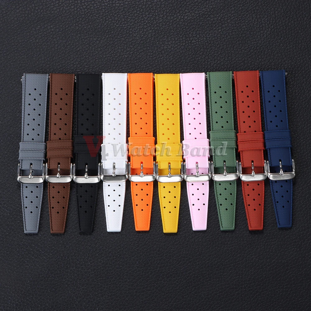 18/20/22mm Premium Grade Tropical Rubber Watch Strap for Fossil for Seiko Bands for Oris for Omega for S-eiko SRP7J1 Watch Bands