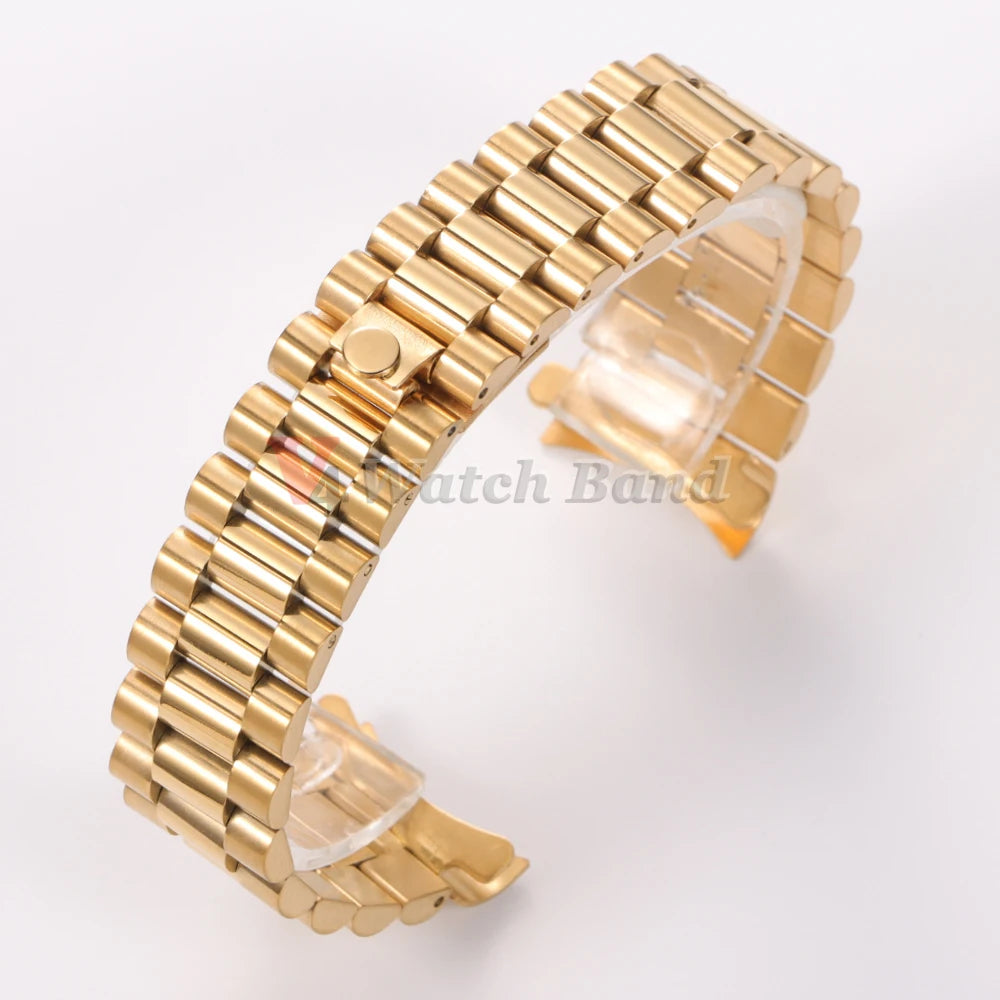 20mm Curved End Stainless Steel Strap for Rolex for Water Ghost Metal Wrist Band for Oyster Solid Bracelet Men Watch Accessories