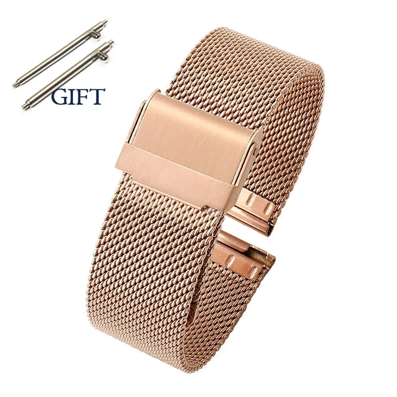 0.6 Mesh Milanese Watch Band for DW 18mm 19mm 20mm 21mm 22mm 24mm Straps for Omega for Seiko Quick Release Steel Adjust Bracelet