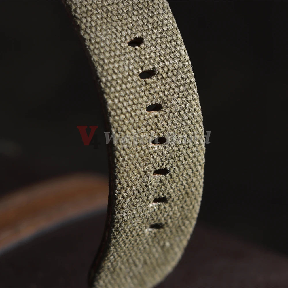 For Panerai for Omega Handmade Canvas Leather Watch Strap 20mm 22mm 24mm Army Green Men Women Watch Bracelet Military Watchband