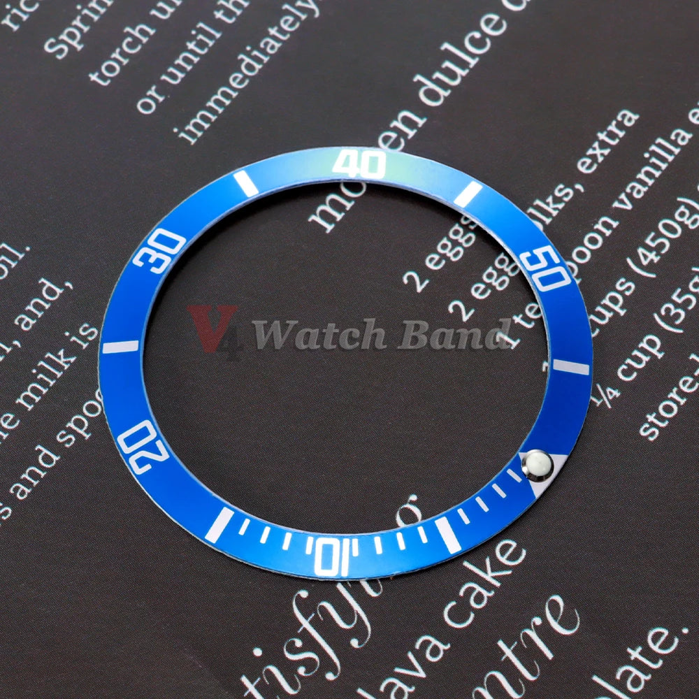 37mm Aluminium Ceramic Watch Bezel Insert Ring for Rolex Watch Case Alloy Insert Ring Slope GMT Diving Watch Part Accessories