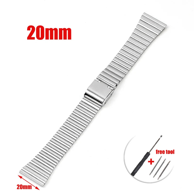 10 12 14 16 18 20mm Watch Band 18mm for Casio F-91W 18mm Metal Strap F91 F91W F84 SGW400 F105 F108 A168 AE1200 AE1300 with Pins