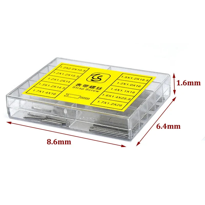 50pcs Screws Rod for Rolex Watch Band Metal Strap Stainless Steel Screw Pin Watch Repair Tools Watch Parts Tool Kit  Accessories