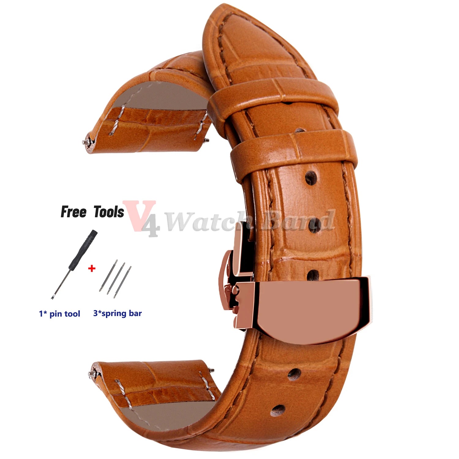 18mm 20mm 22mm 24mm Genuine Leather Watchband Crocodile Pattern Straps Men Women Replacement Universal Bracelet