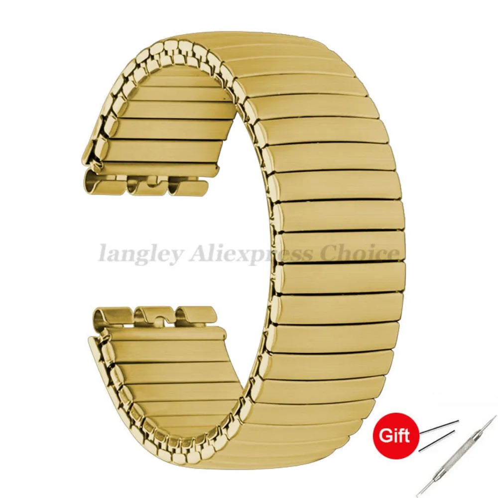 Elastic Metal Watch Band for Swatch Watch Strap 17mm 20mm Stretch Expansion Stainless Watch Strap Men Women Bracelet Accessories