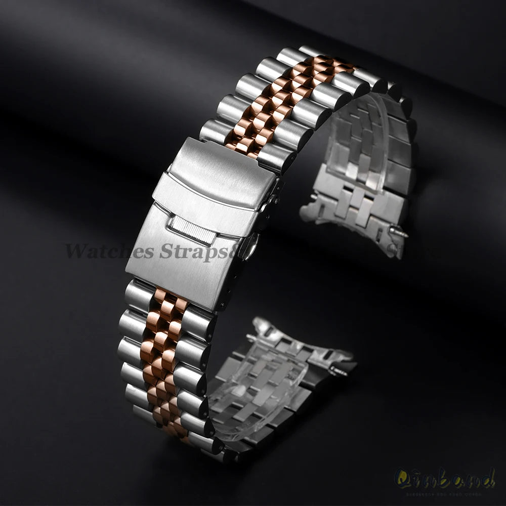 316L Stainless Steel Watch Band for Seiko for Jubilee Watch Curved End Strap 18/19/20/21/22/24/26mm Luxury Bracelets Accessories