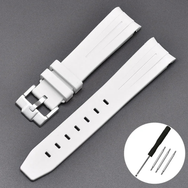 20mm For Moonswatch Rubber Watch Strap For Omega Curved End Interface Joint Constellation Men Women Waterproof Sports Watch Band