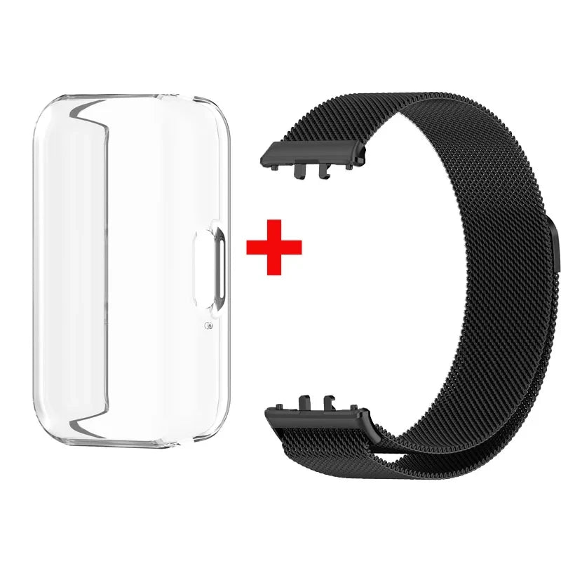 Case+Milanese Strap For Samsung Galaxy Fit 3 Full Protector Cover Band For Samsung Galaxy Fit 3 SM-R390 Magnetic Watchband