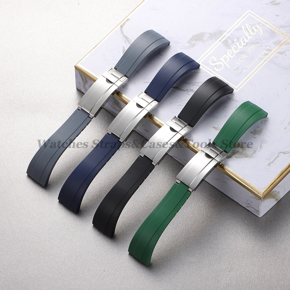 20mm Silicone Strap For Rolex for Daytona for Submariner Diving Bracelet for Oysterflex Soft Rubber Waterproof Men's Sports Band
