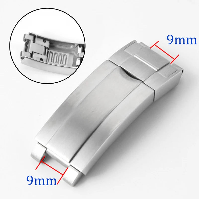 Watch Band Clasp 9x9mm for Rolex Stainless Steel Fine-tuning Pull Button Watch Buckle for DAYTONA SUBMARINER GMT Yacht-Master