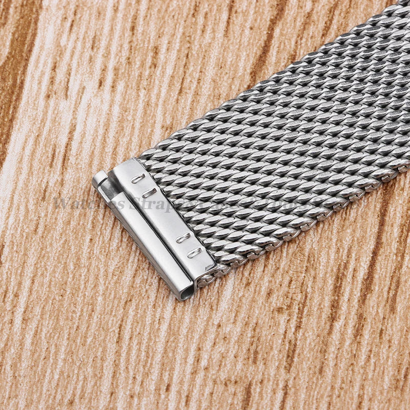1.0mm Milanese Mesh Watch Band 3mm Thick Shark Mesh Strap Stainless Steel Quick Release Bracelet Folding Buckle18/20mm 22mm 24mm